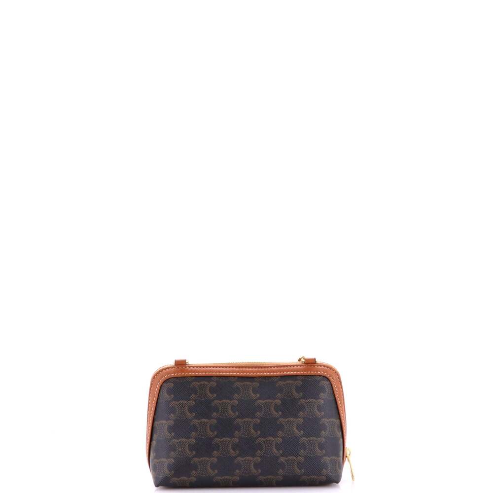 Celine Zip Around Chain Clutch Triomphe #258417C79B - Picture 3 of 7